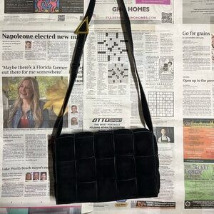 Black Woven Shoulder Bag